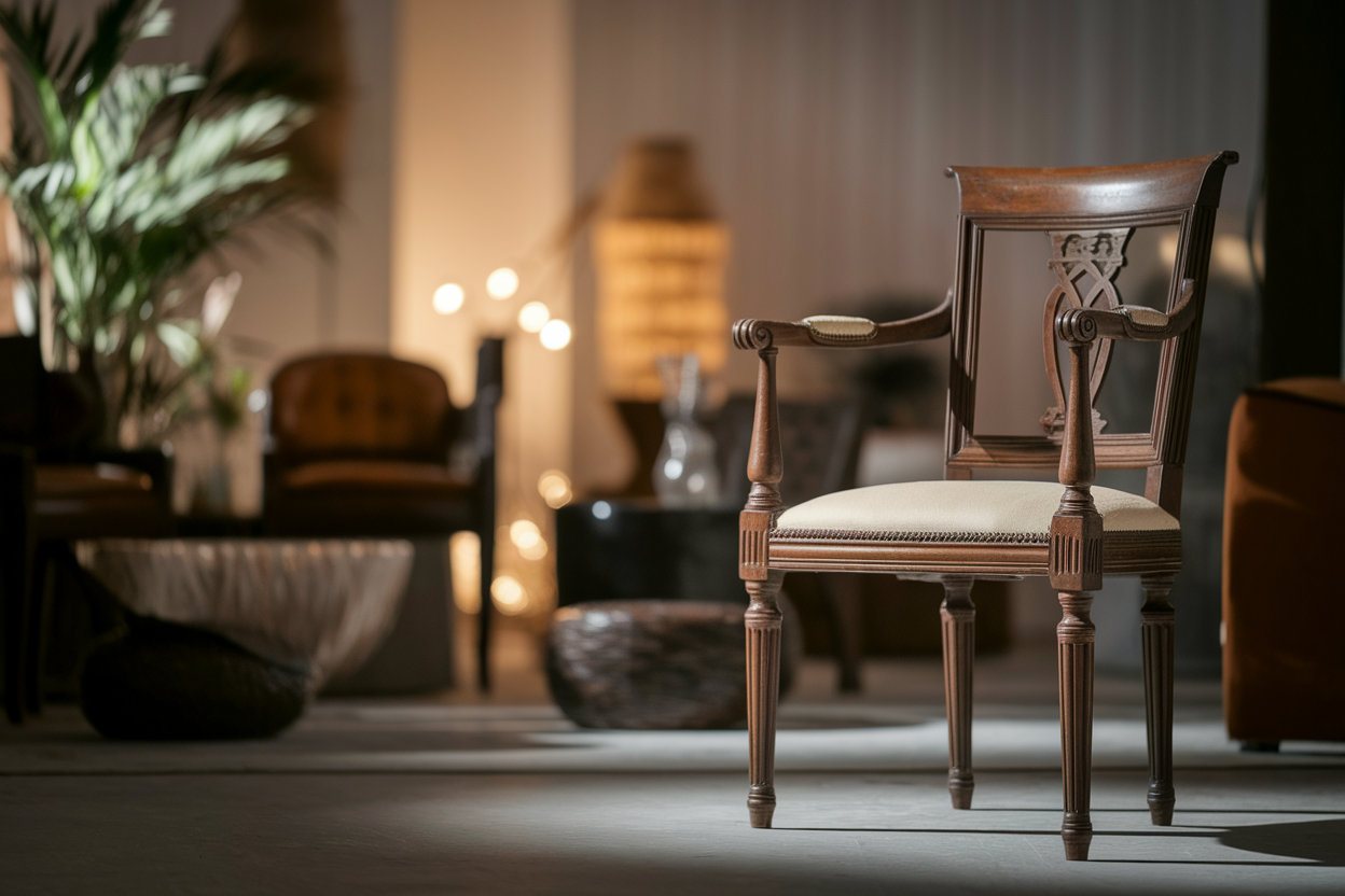 chaise-antique-bois-artisanat-elegant