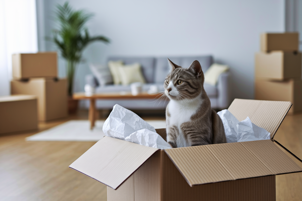 chat-carton-papier-salon