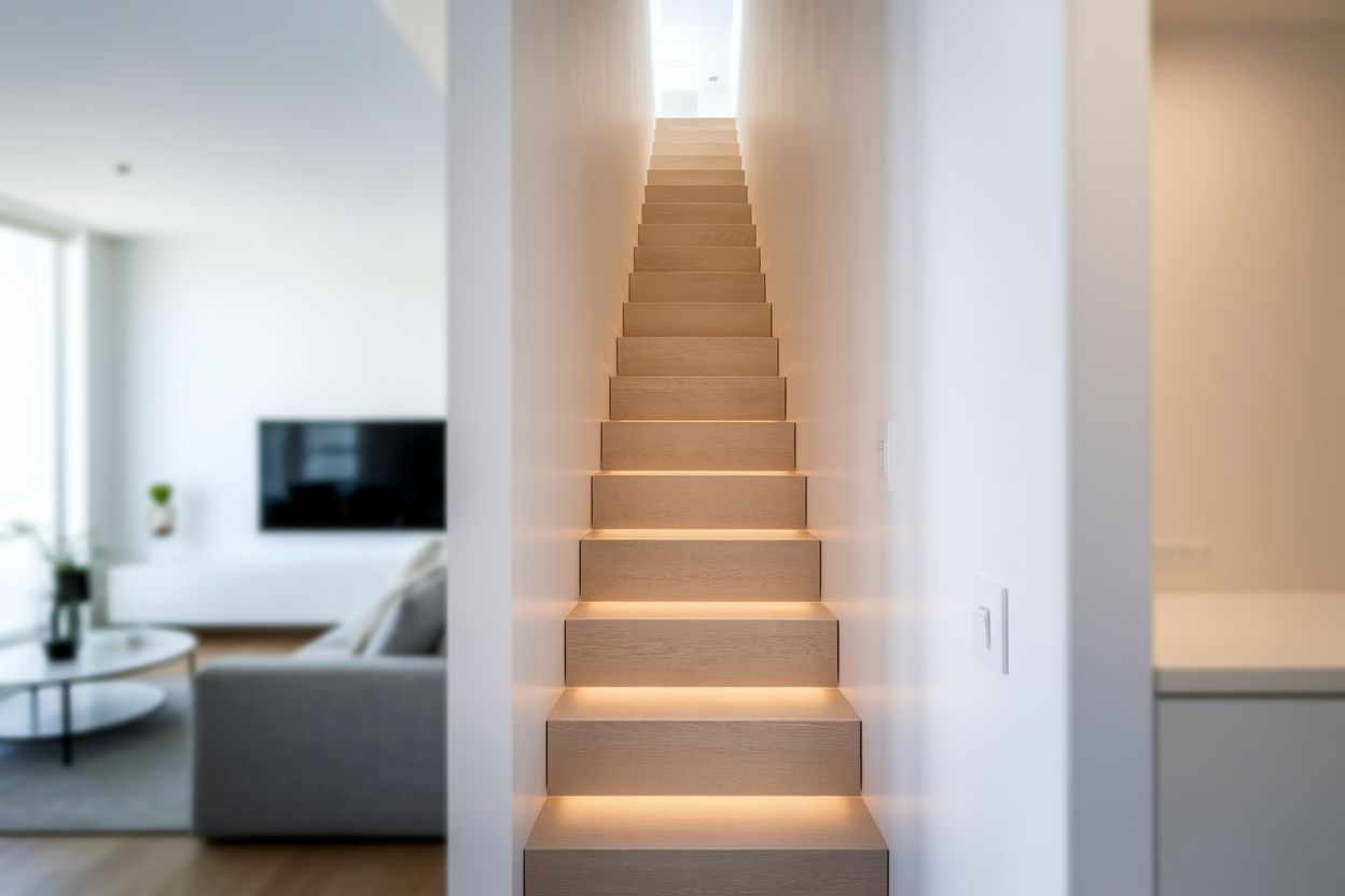 escalier-spirale-bois-clair-minimaliste