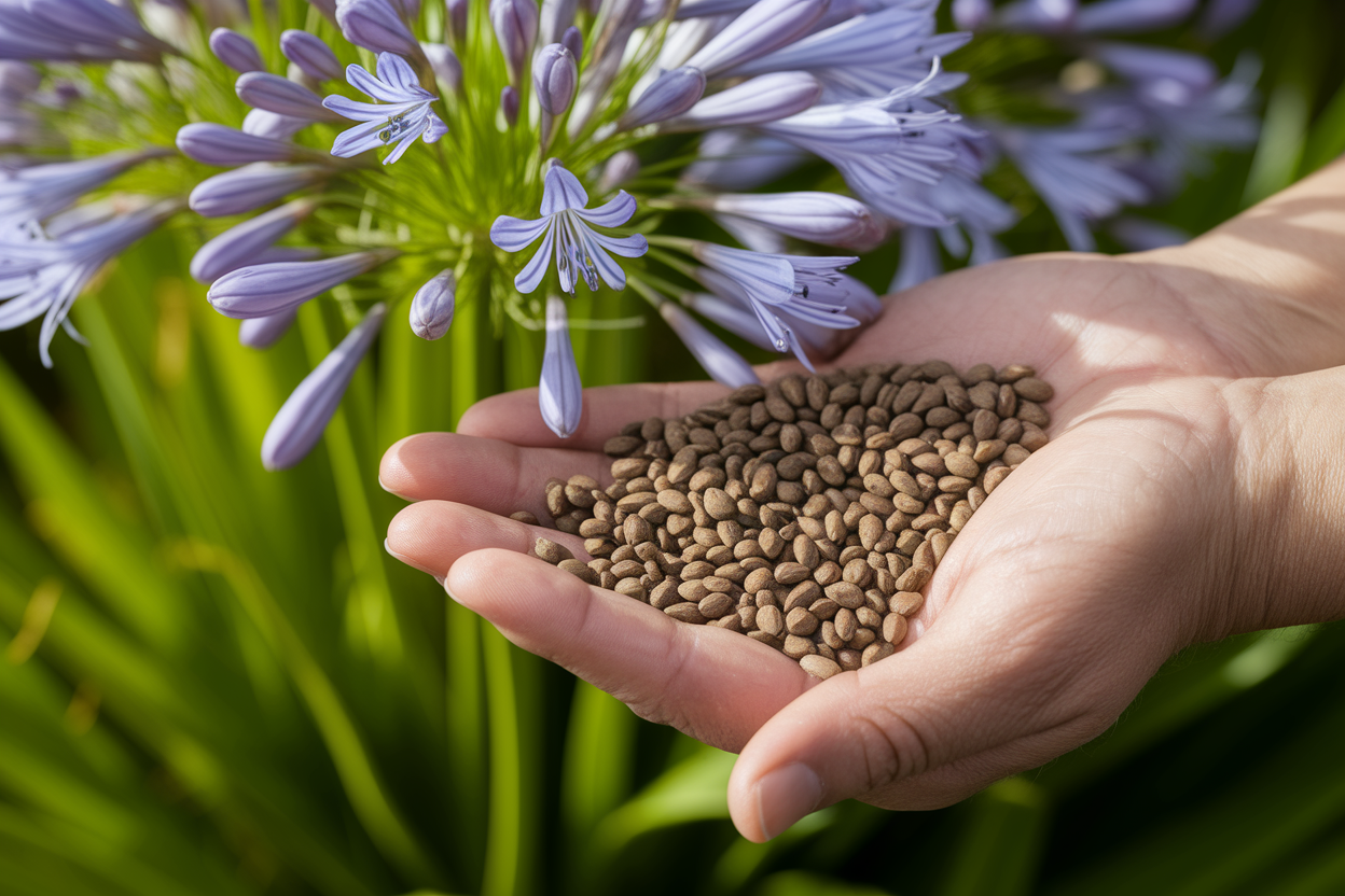 graines-agapanthus-main-feuillage-flou