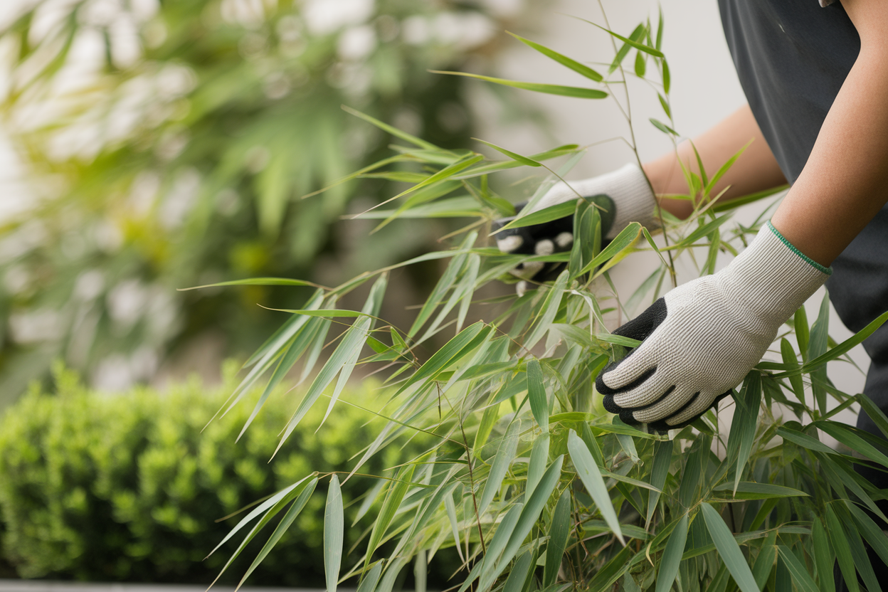 personne-gants-bambou-jardin