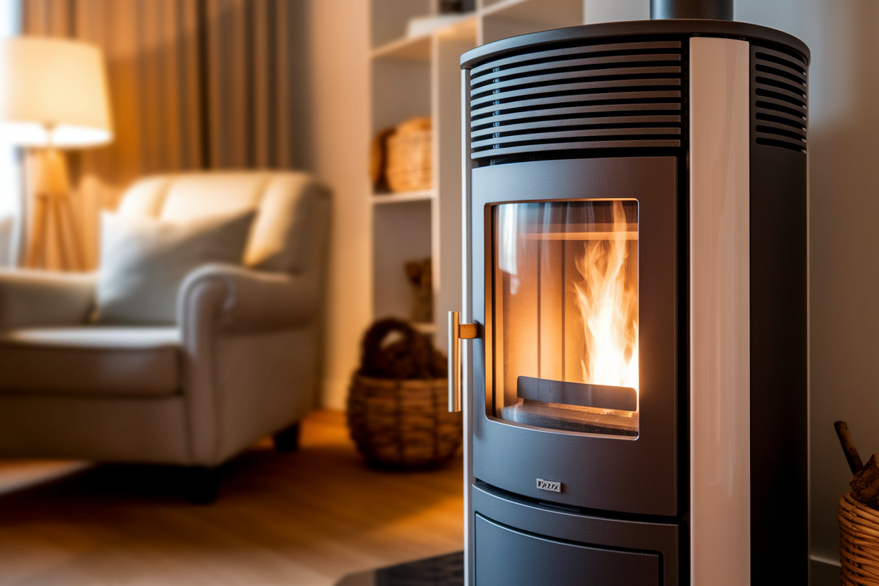 poele-granules-salon-lueur-fauteuil