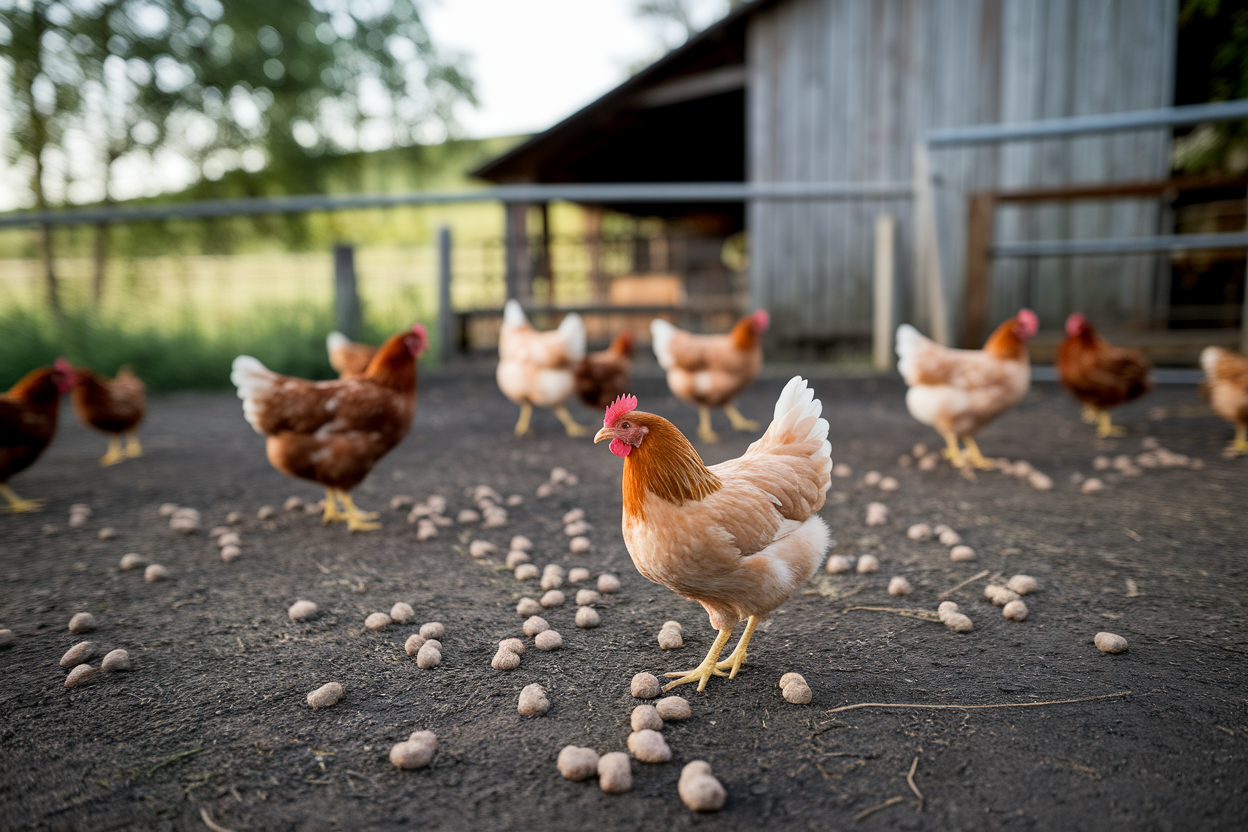 ferme-poules-fientes-sol