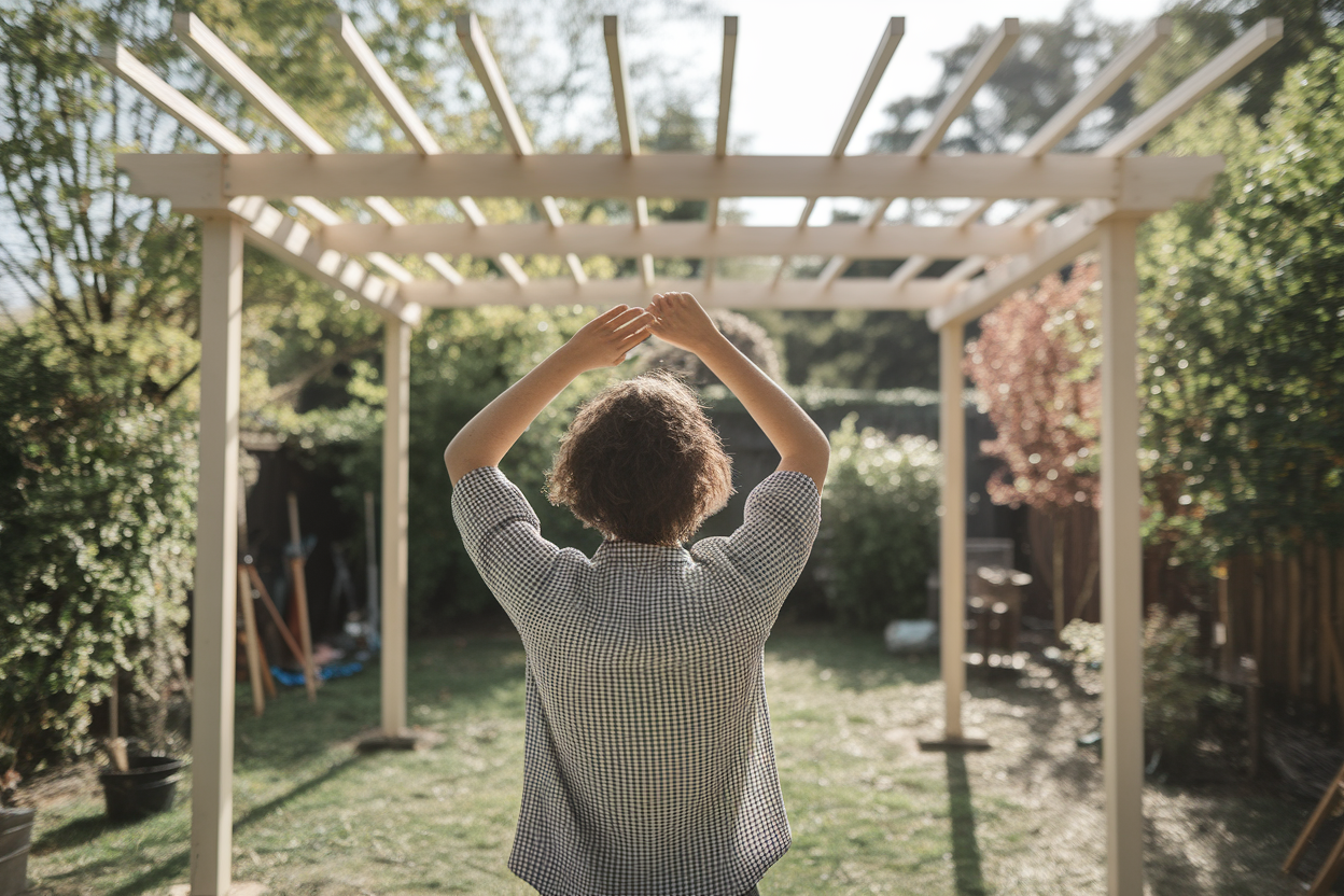 personne-dos-pergola-partielle-jardin