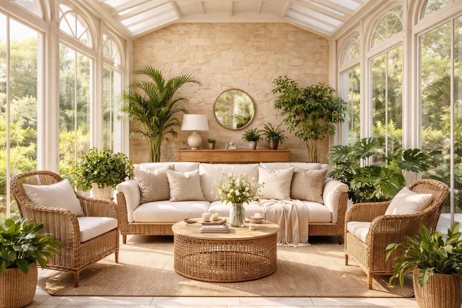 veranda-lumineuse-meubles-plantes-jardin