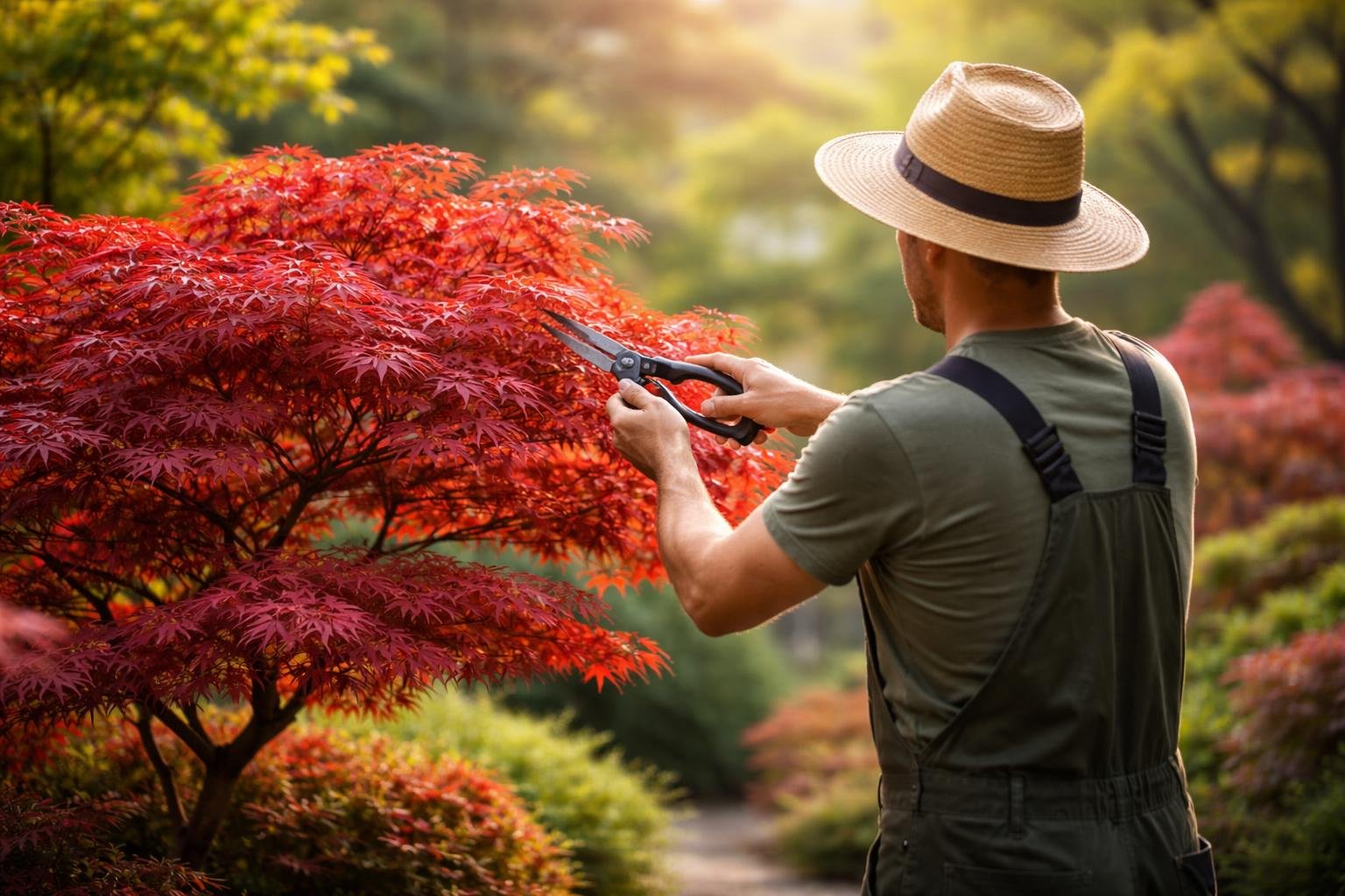 jardinier-erable-japonais-feuilles-rouges