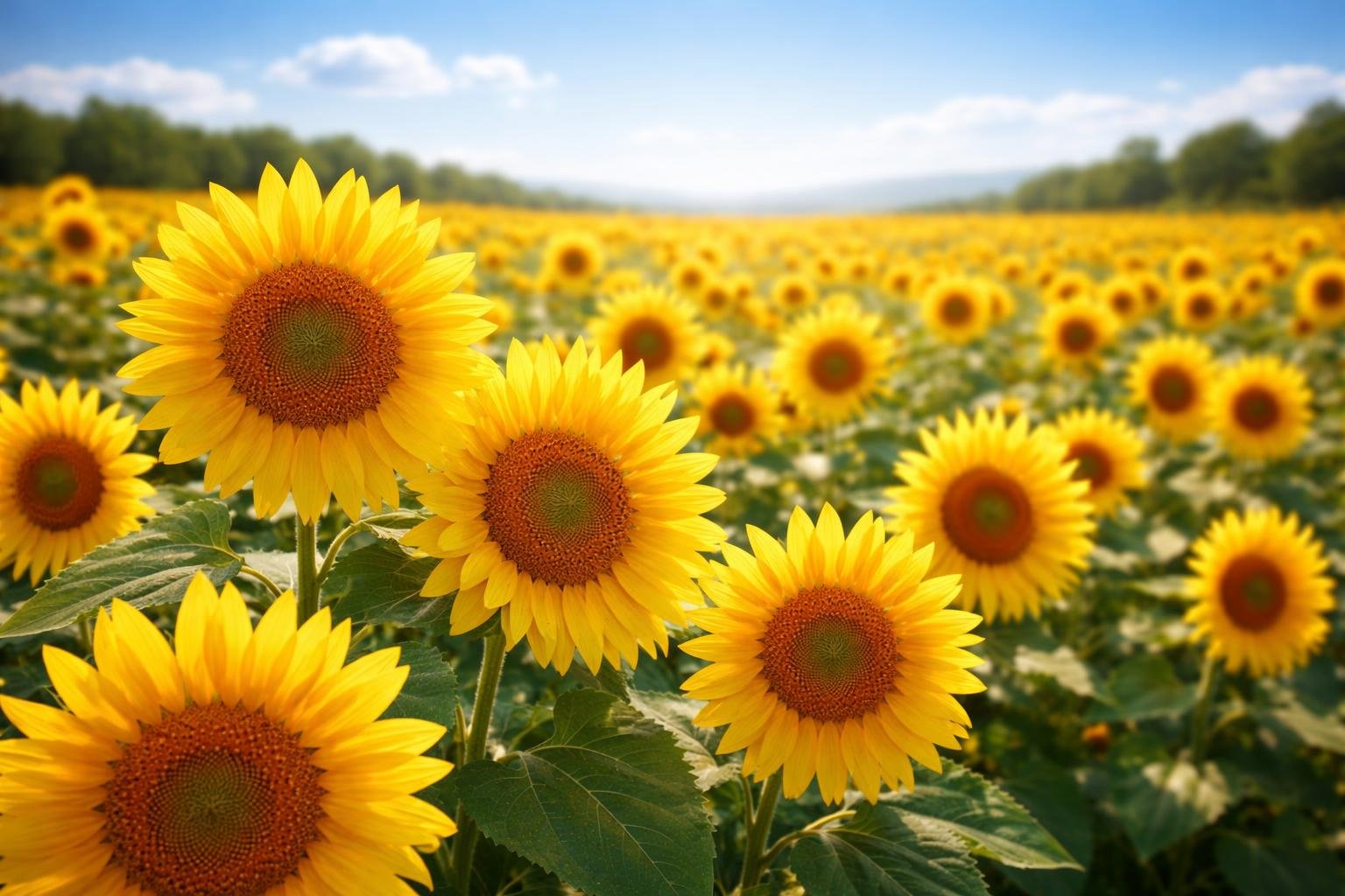 champ-tournesols-ciel-bleu-lumiere