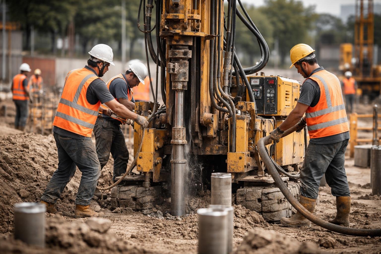 ouvriers-chantier-machines-micropieux